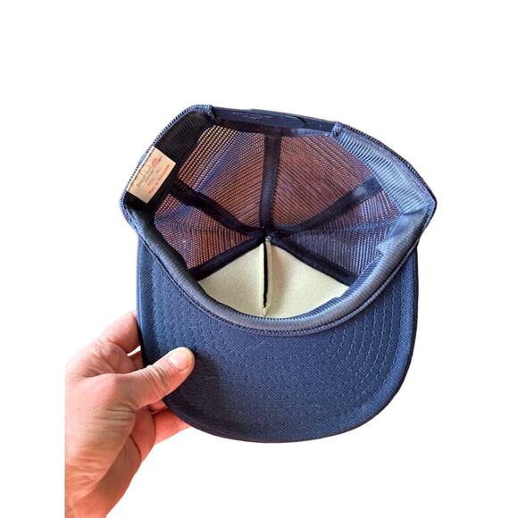 Vintage vtg snapback hat dad cap trucker navy blue Miami USA patch - Picture 4 of 5